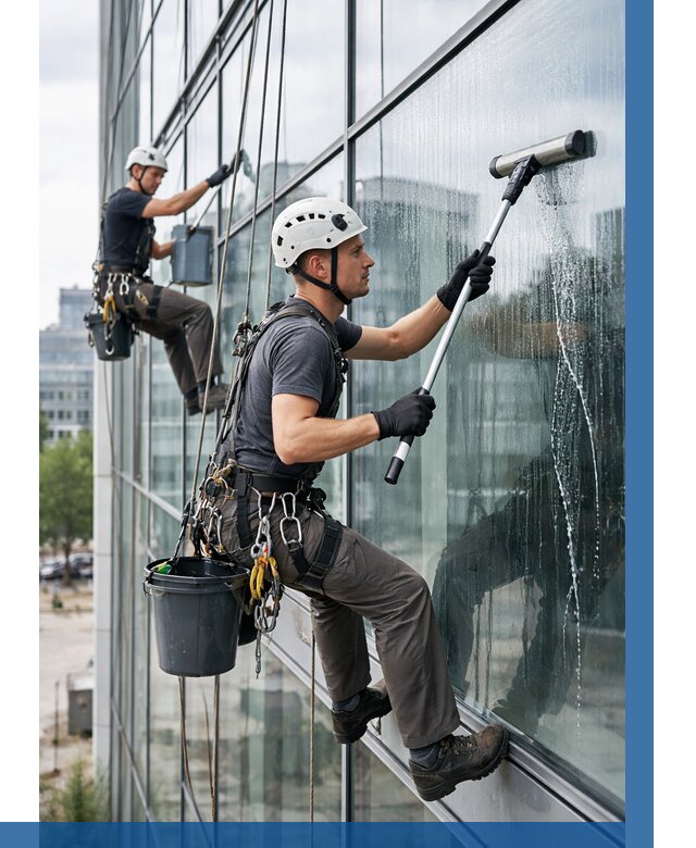 Мойка витражей альпинистами в Балашове от 712 р. под ключ|ВЫСОТНИК-Бла