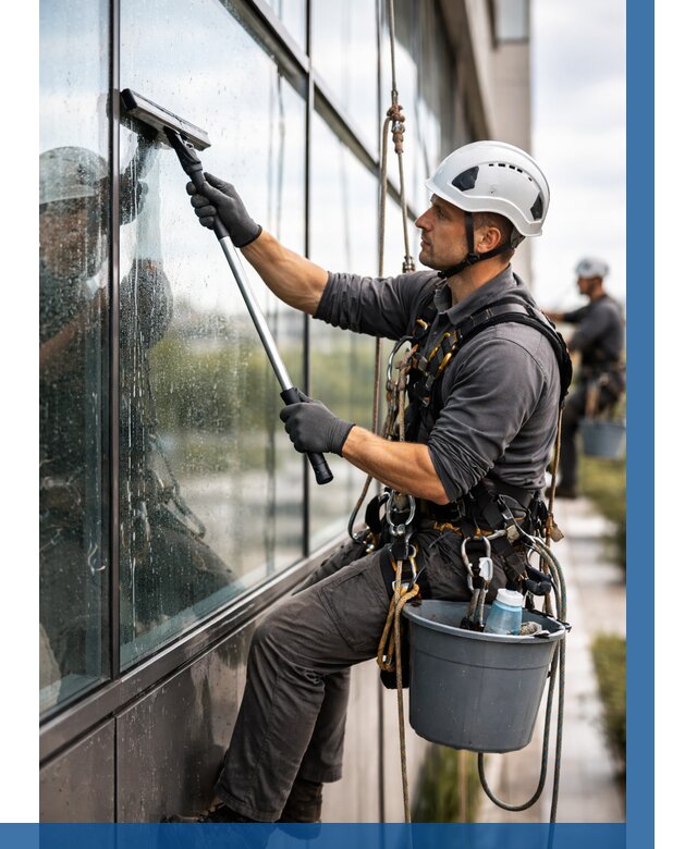 Мойка стеклянных фасадов в Балашове от 203 р. | ВЫСОТНИК-Бла