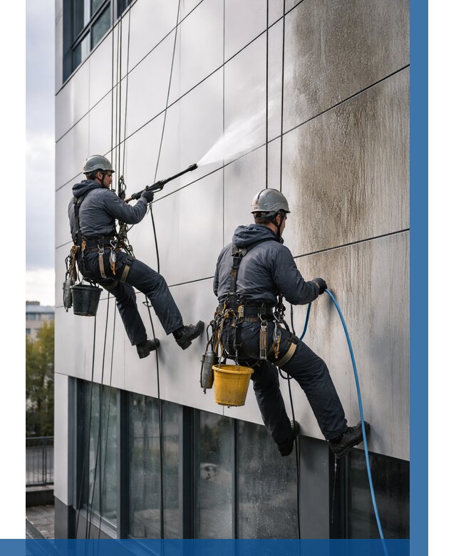 Мойка фасада из композита в Балашове по цене от 305 р. | ВЫСОТНИК-Бла