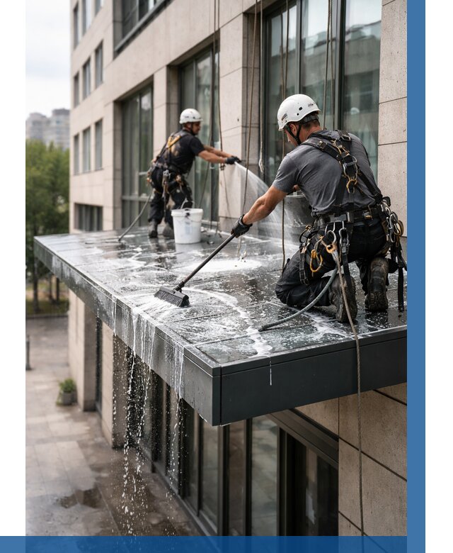 Мойка козырьков и навесов в Балашове от 3559 р. | ВЫСОТНИК-Бла