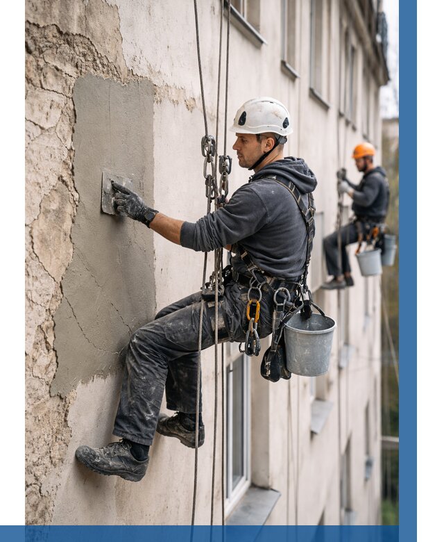 Восстановление штукатурки фасада в Балашове от 1220 р. | ВЫСОТНИК-Бла