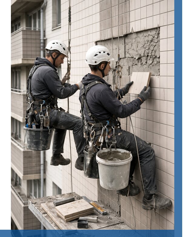 Ремонт облицовки фасада плиткой в Балашове от 1830 р. | ВЫСОТНИК-Бла