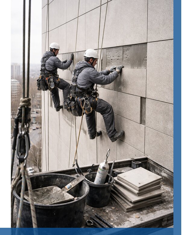 Ремонт фасада из керамогранита в Балашове от 2542 р. | ВЫСОТНИК-Бла