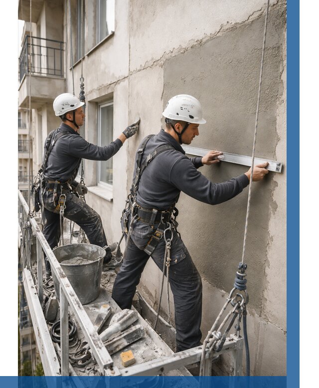 Штукатурка фасада на высоте в Балашове от 915 р. | ВЫСОТНИК-Бла