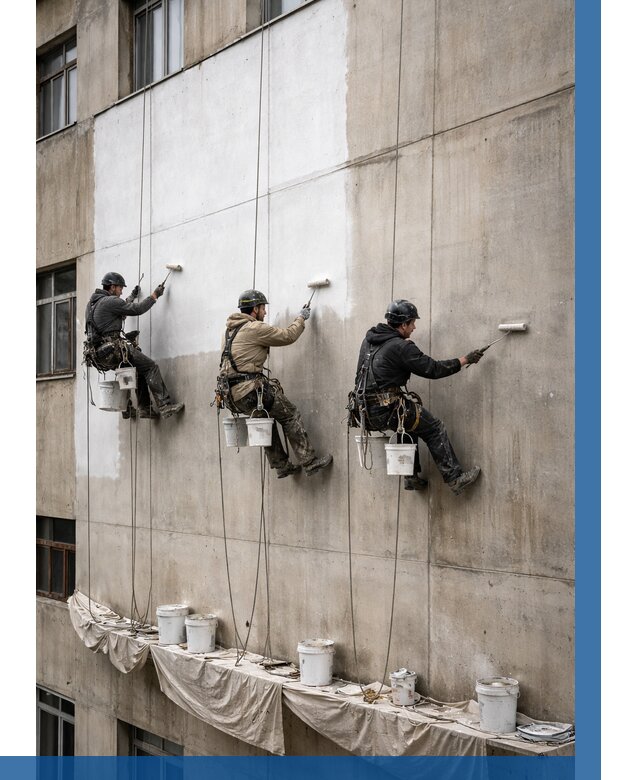 Покраска бетонного фасада в Балашове от 356 р за м2 | ВЫСОТНИК-Бла