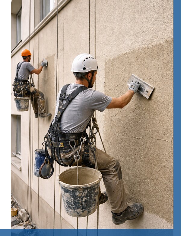 Декоративная штукатурка фасада в Балашове от 1220 р. | ВЫСОТНИК-Бла