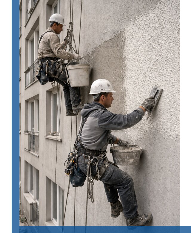 Нанесение декоративной штукатурки короед на фасад в Балашове