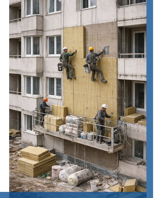 Утепление фасада минватой в Балашове от 1525 р. | ВЫСОТНИК-Бла