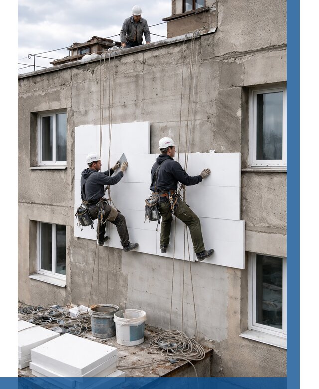 Утепление фасада пенополистиролом в Балашове от 1830 р. | ВЫСОТНИК-Бла