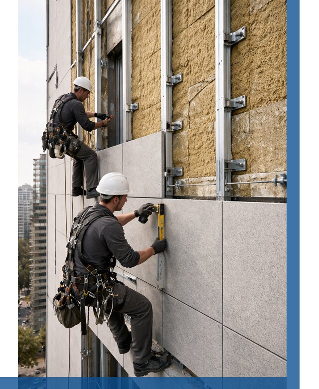 Монтаж вентилируемого фасада в Балашове от 3559 р. | ВЫСОТНИК-Бла