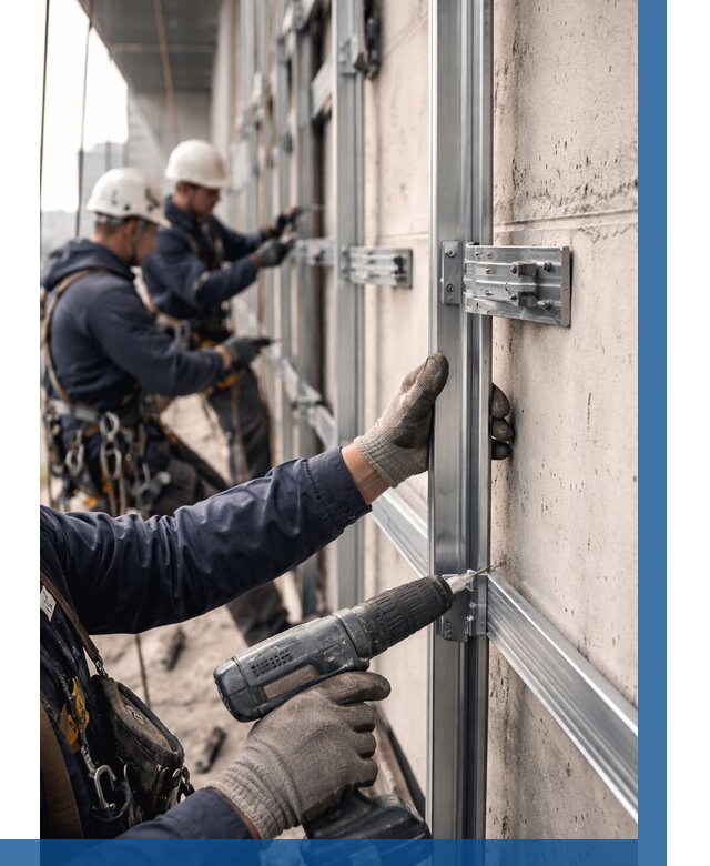 Монтаж подсистемы вентфасада в Балашове от 864 р. | ВЫСОТНИК-Бла