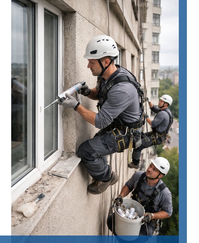 Герметизация оконных швов снаружи в Балашове от 1525 р. | ВЫСОТНИК-Бла