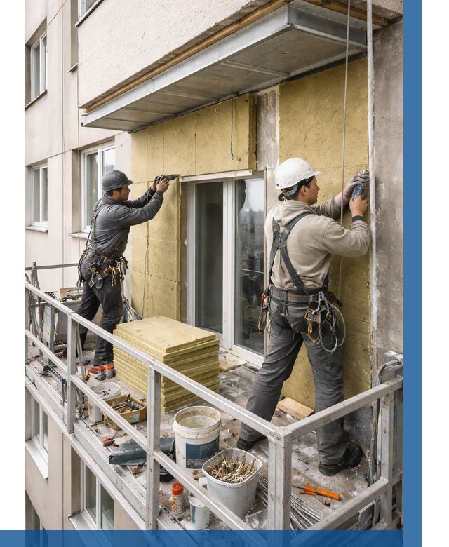 Утепление балкона снаружи в Балашове от 1627 р. под ключ ВЫСОТНИК-Бла