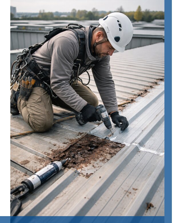 Ремонт профнастила на кровле в Балашове от 712 р. | ВЫСОТНИК-Бла