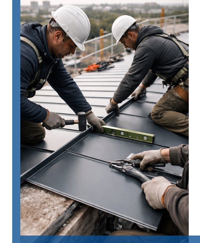 Монтаж фальцевой кровли в Балашове для промышленных зданий