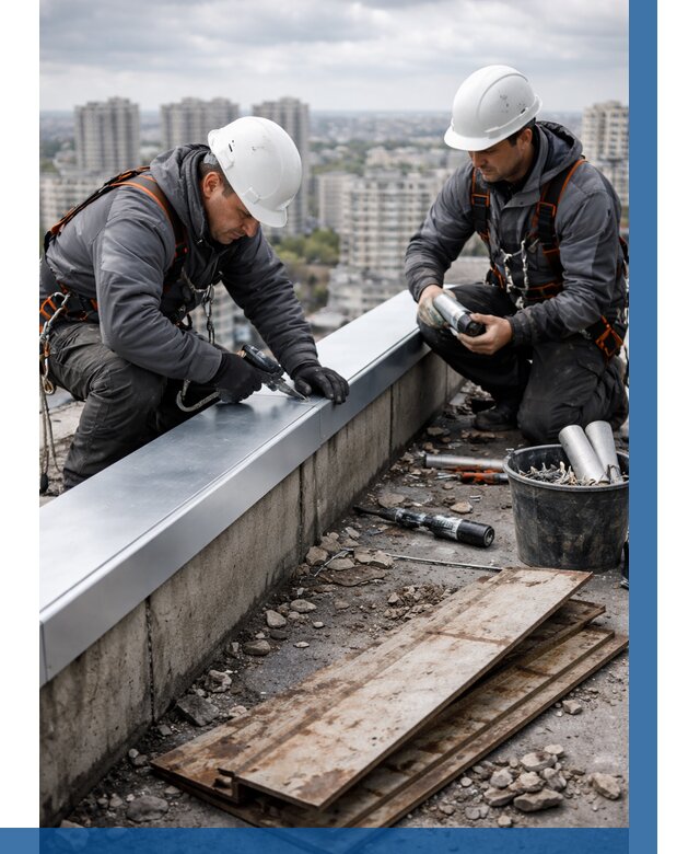 Замена парапетных крышек под ключ в Балашове от 1220 р. | ВЫСОТНИК-Бла