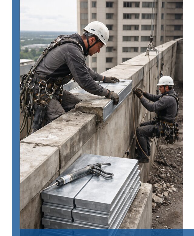 Замена парапетных крышек и установка новых в Балашове