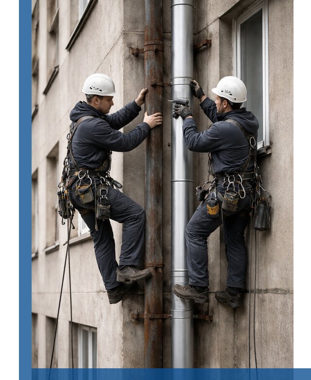 Замена водосточных труб в Балашове: монтаж и демонтаж под ключ