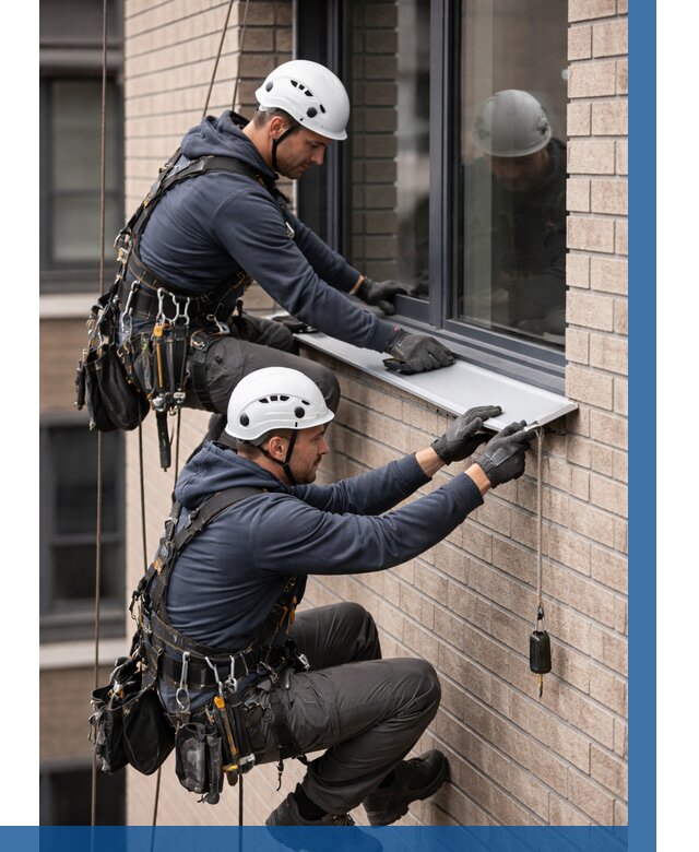 Монтаж оконных отливов под ключ в Балашове от 3559 р. | ВЫСОТНИК-Бла