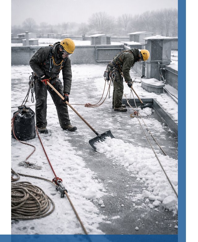 Очистка крыши от снега в Балашове от 7627 р. | ВЫСОТНИК-Бла