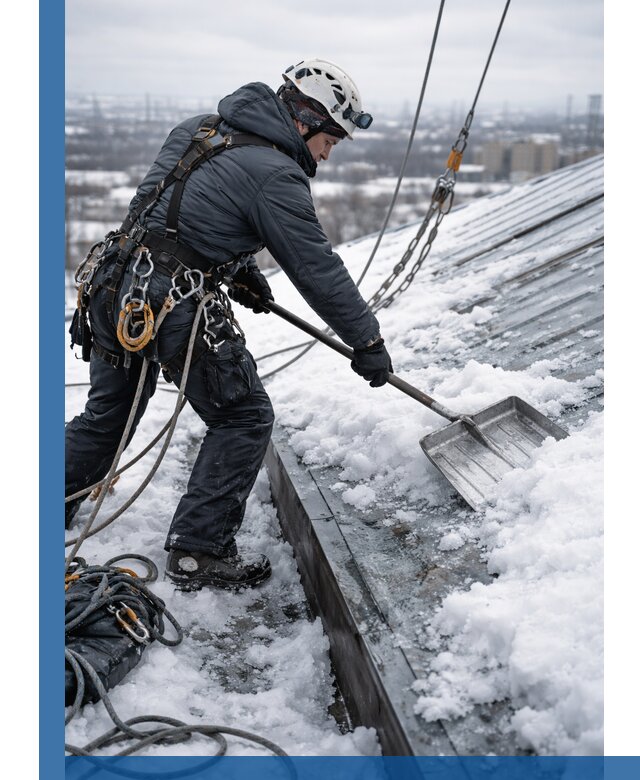 Профессиональная очистка кровли от снега и наледи в Балашове