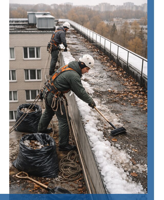 Очистка кровли по периметру в Балашове от 559 р. | ВЫСОТНИК-Бла