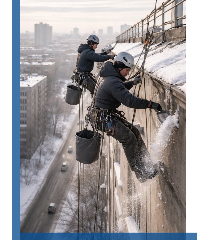 Очистка карнизов от снега в Балашове профессионально и безопасно