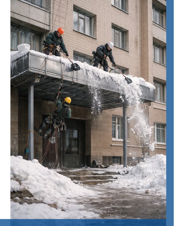 Очистка козырьков от снега в Балашове от 3559 р. | ВЫСОТНИК-Бла