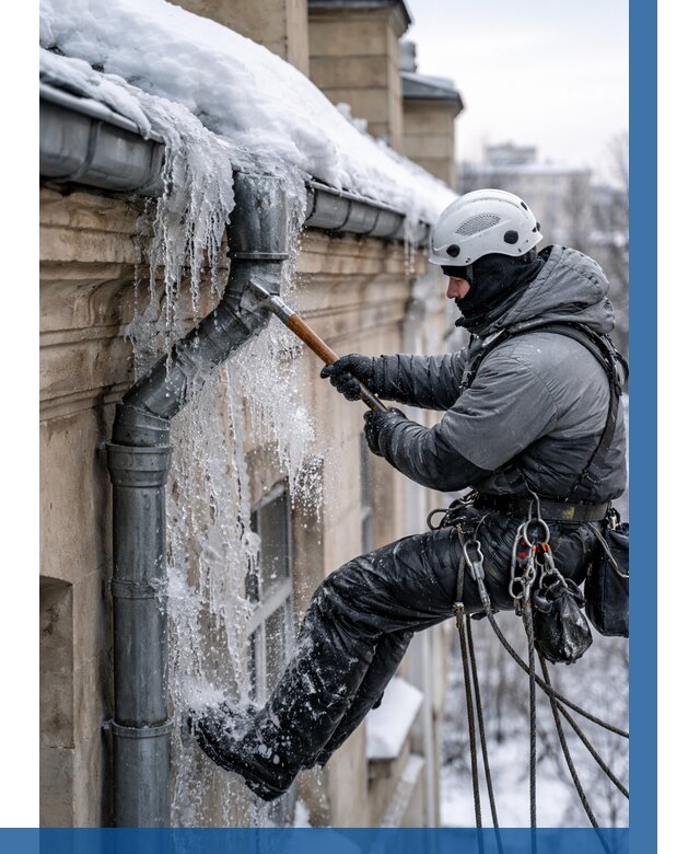 Очистка водостоков от льда в Балашове от 3559 р. | ВЫСОТНИК-Бла