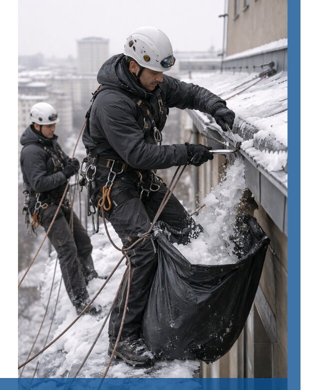 Аварийная очистка крыши в Балашове под ключ от 305 р. | ВЫСОТНИК-Бла