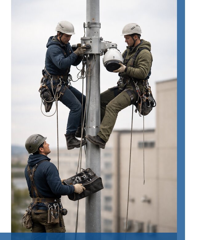 Установка видеокамер на мачте в Балашове от 8644 р. | ВЫСОТНИК-Бла