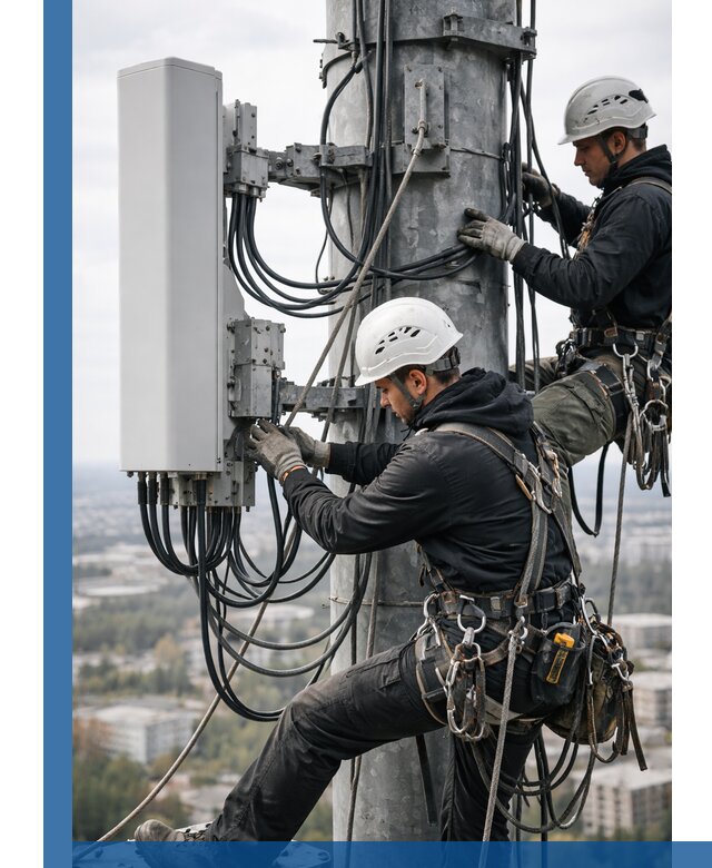 Монтаж оборудования связи на мачте в Балашове с пусконаладкой