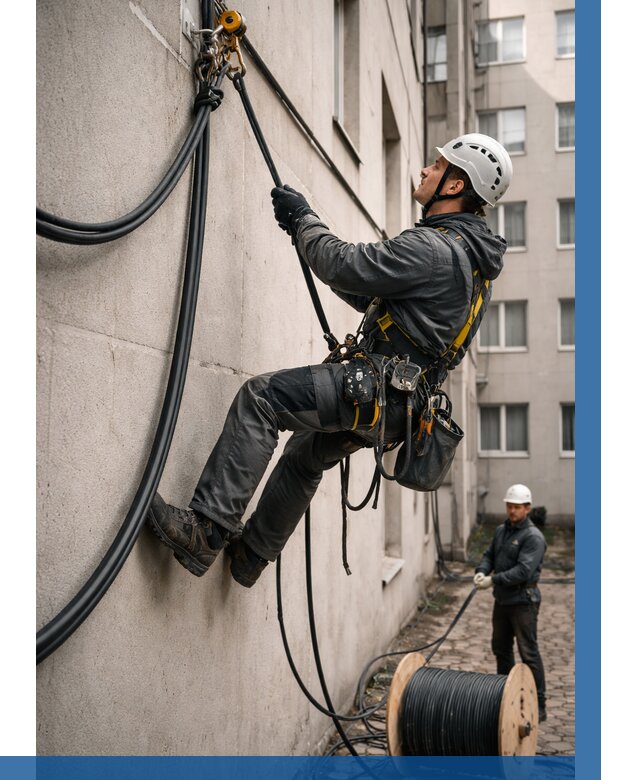 Протяжка кабеля питания на высоте в Балашове от 458 р. | ВЫСОТНИК-Бла