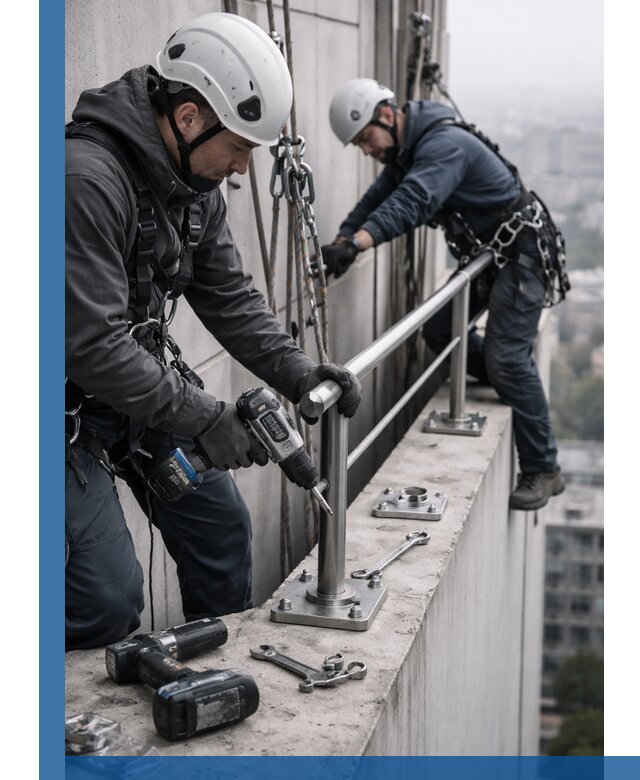 Монтаж перил на высоте в Балашове для жилых и промобъектов