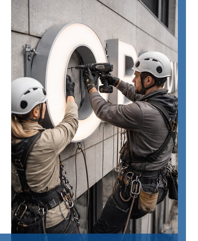 Монтаж световых букв в Балашове от 3051 р. под ключ ВЫСОТНИК-Бла