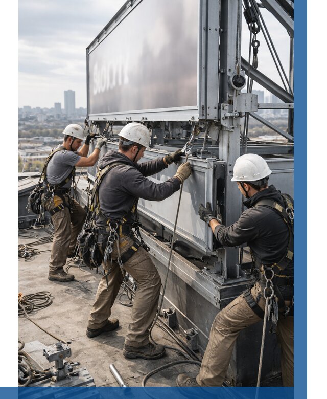 Монтаж крышной рекламной конструкции в Балашове от 61014 р.|ВЫСОТНИК-Бла