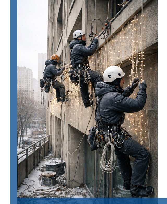 Монтаж новогодней иллюминации и украшение фасадов в Балашове