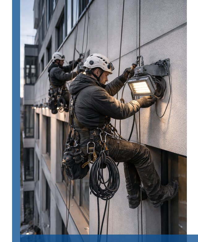 Монтаж фасадного освещения в Балашове установка и подключение
