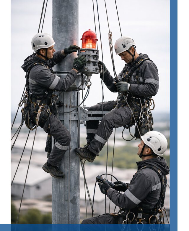 Монтаж заградительных огней в Балашове от 8644 р. | ВЫСОТНИК-Бла