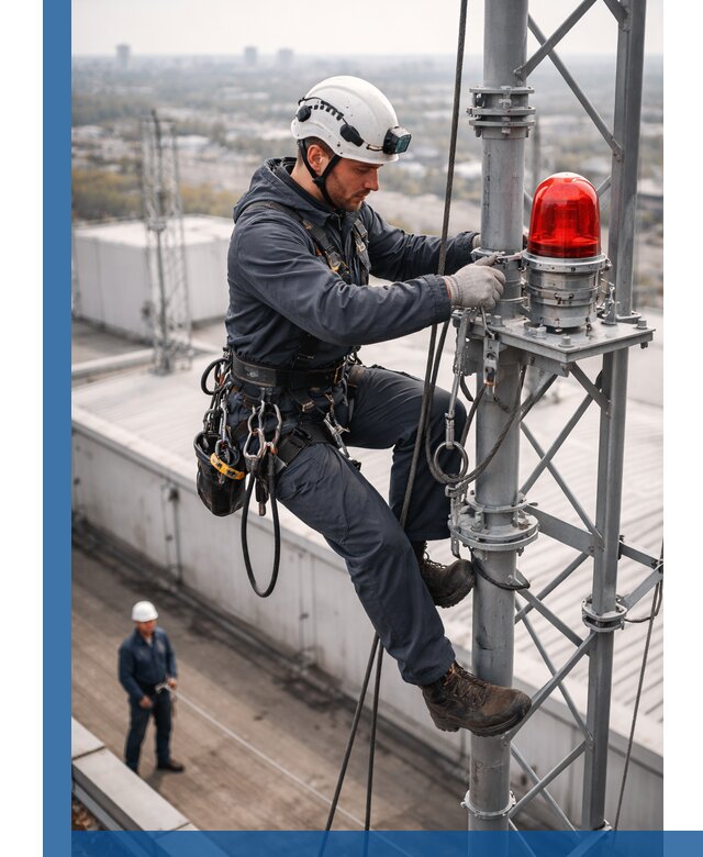 Монтаж заградительных огней и обслуживание объектов в Балашове