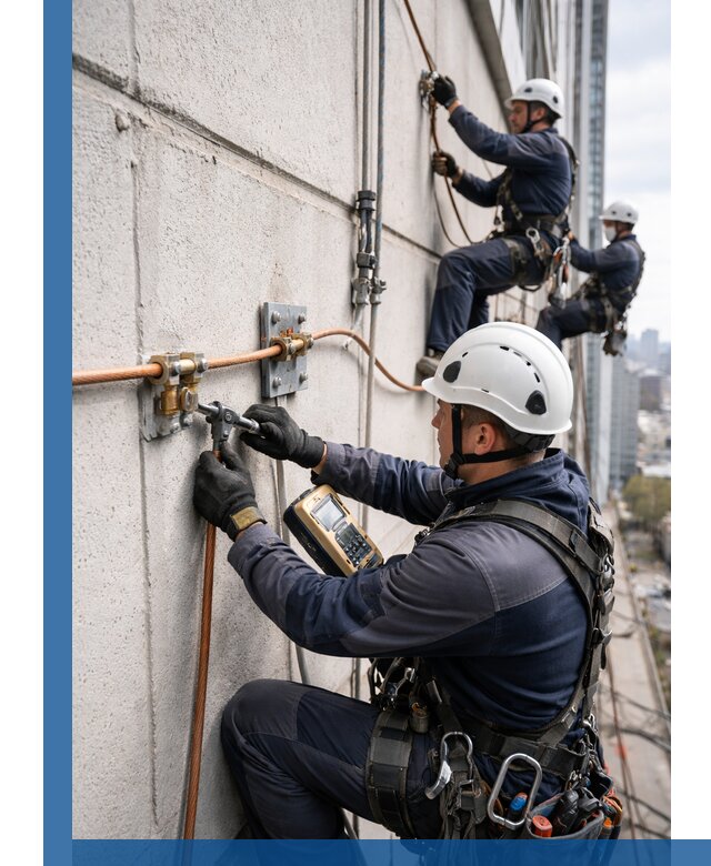 Монтаж системы заземления здания и молниезащиты в Балашове