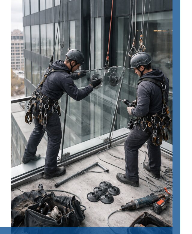 Монтаж стеклянных ограждений в Балашове от 2542 р. | ВЫСОТНИК-Бла