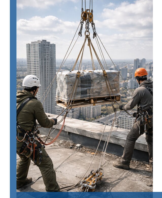 Подъем и монтаж крупногабаритных грузов на крышу в Балашове