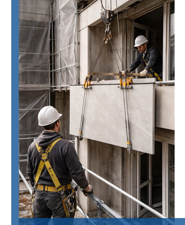 Подъем керамогранита на этаж в Балашове грузчиками и техникой