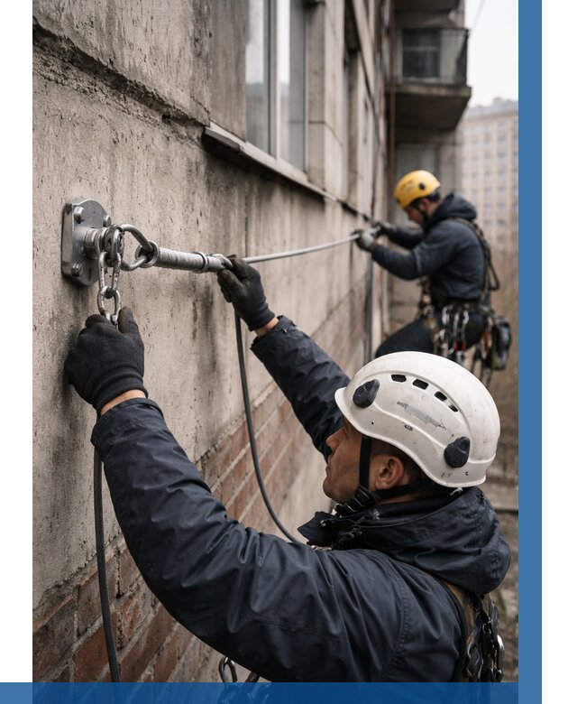 Монтаж анкерных линий в Балашове от 3051 р. | ВЫСОТНИК-Бла