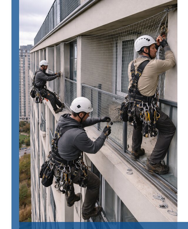 Профессиональный монтаж защитной сетки от птиц в Балашове